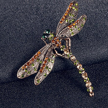 Load image into Gallery viewer, New Fashion Jewelry Women's Vintage Noble Dragonfly Crystal Scarf Pin Brooches